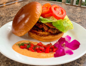Leonardo's Cafe Cajun burger